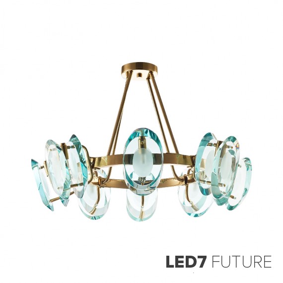 Loft Industry Modern - Green Ovals Chandelier